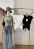 MATINEE Round Neck CRISs Cross Tie Tops